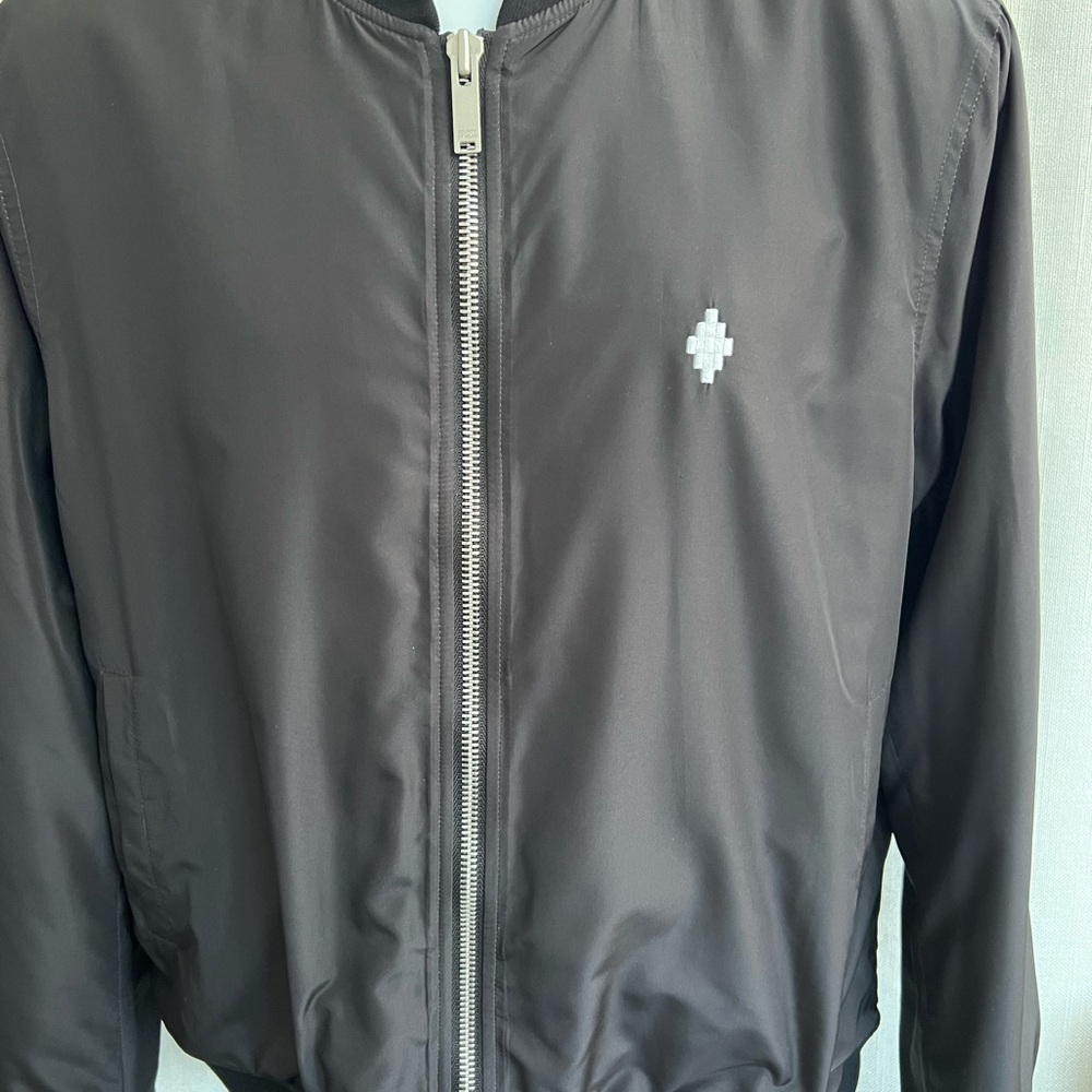 New Men's Marcelo Burlon County of Milan Black Bomber Jacket